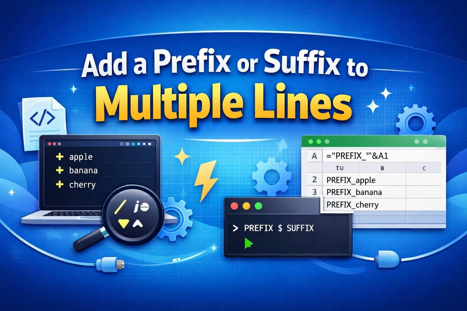 Add Prefix or Suffix to Multiple Lines - Prefix Suffix Tool