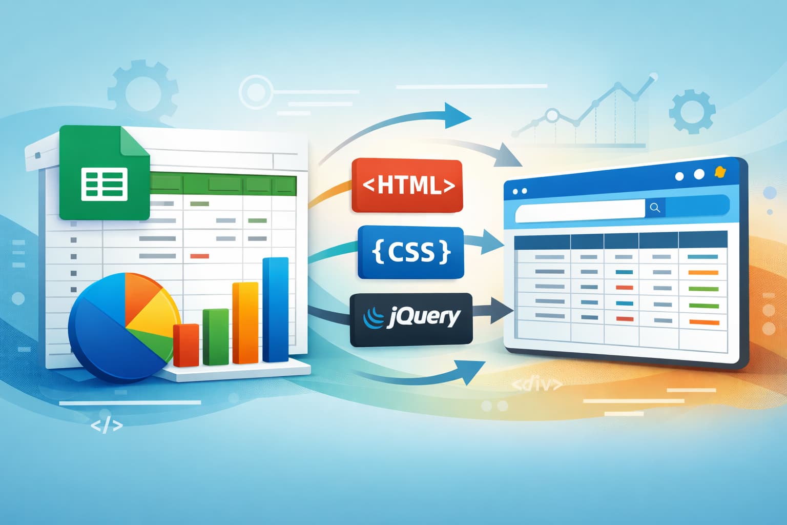 How to display Google Sheet data on a website using HTML, CSS, and jQuery